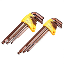 Lengthened Allen Wrench High-End 9-Piece Combination Inner Hexagonal Spanner Set Flat Head Ball Head Hardware Tool